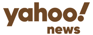 Yahoo News logo in brown on a white background.